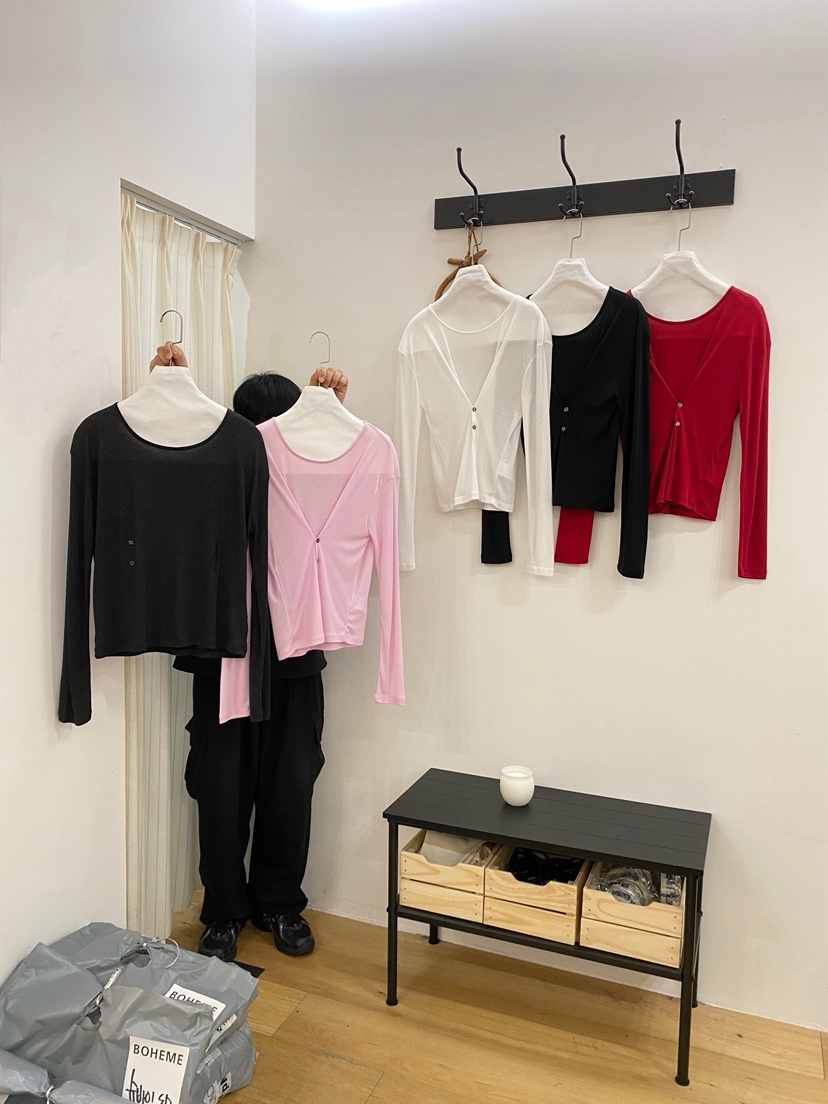 BOHEME東大門代購女裝新品時尚推薦人氣熱賣真品休閑長袖T恤BOHEME長袖T恤