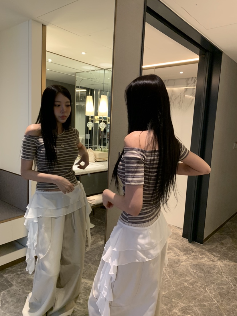 BADCALM韓國直郵女裝新品休閑熱賣人氣短裙不含褲子披肩雪紡BADCALM短裙