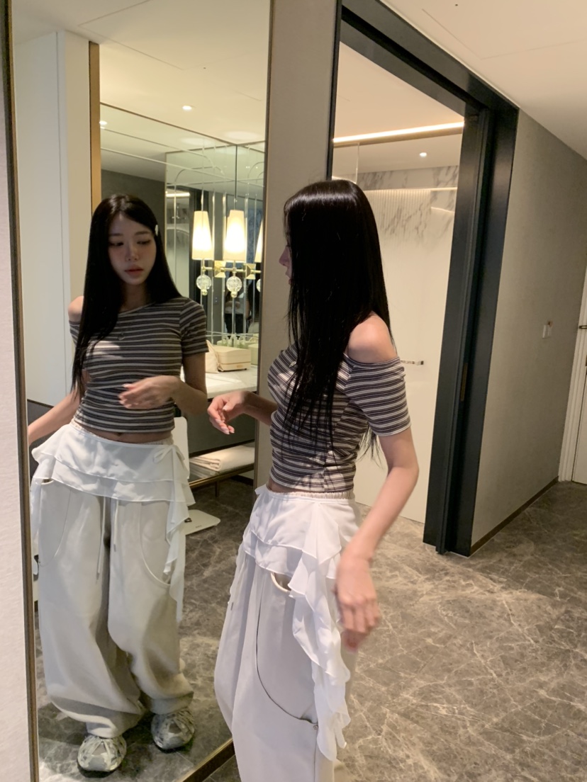 BADCALM韓國直郵女裝新品休閑熱賣人氣短裙不含褲子披肩雪紡BADCALM短裙