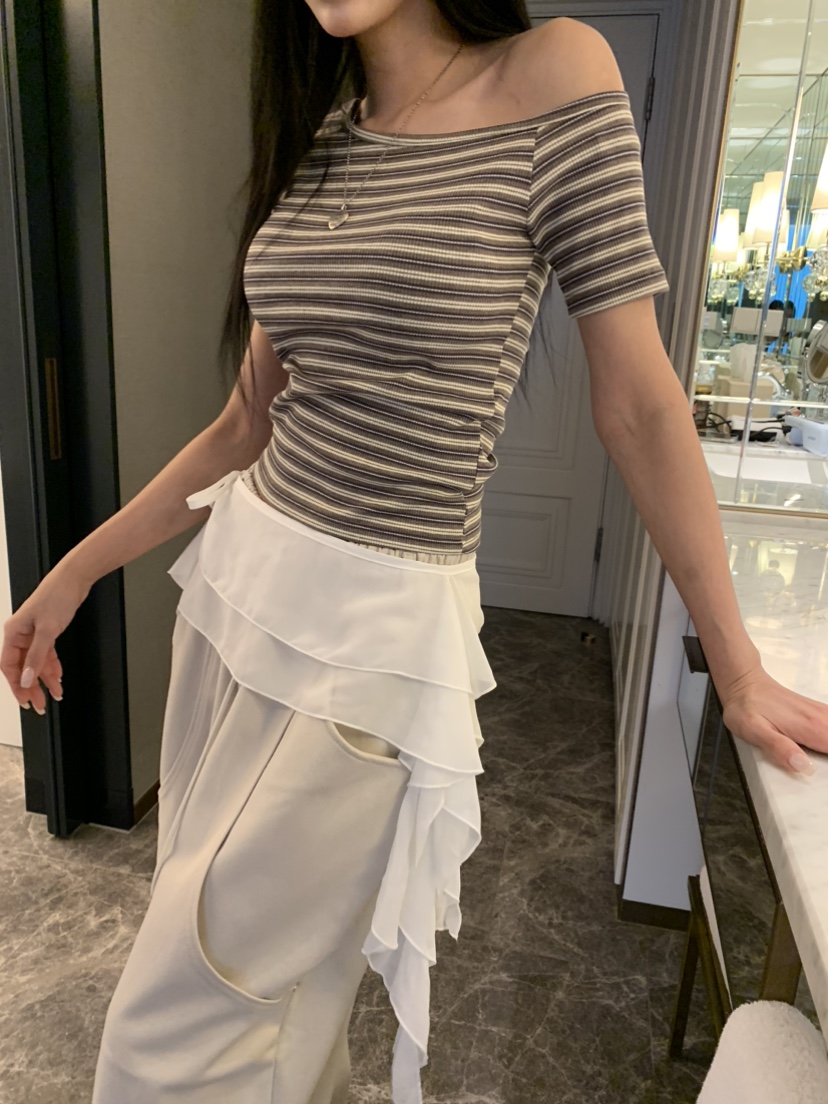 BADCALM韓國直郵女裝新品休閑熱賣人氣短裙不含褲子披肩雪紡BADCALM短裙