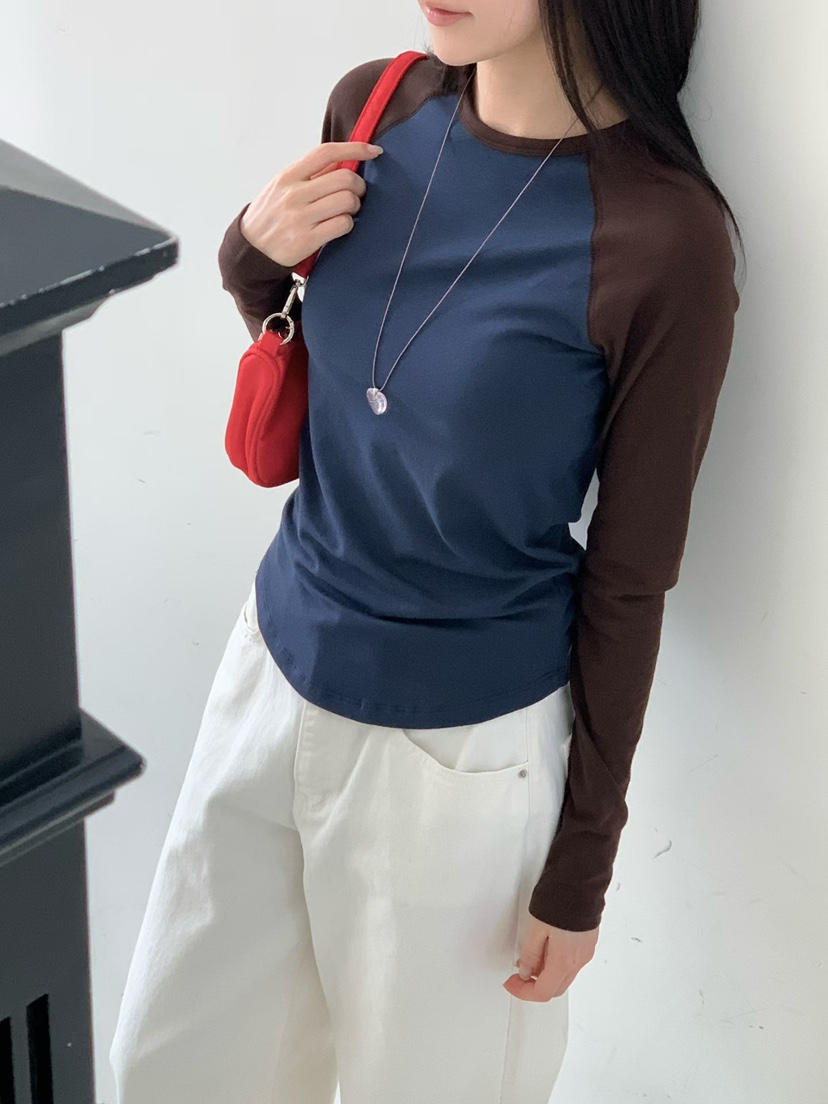 BINUS東大門代購女裝新款時尚休閑職業推薦人氣真品長袖T恤BINUS長袖T恤