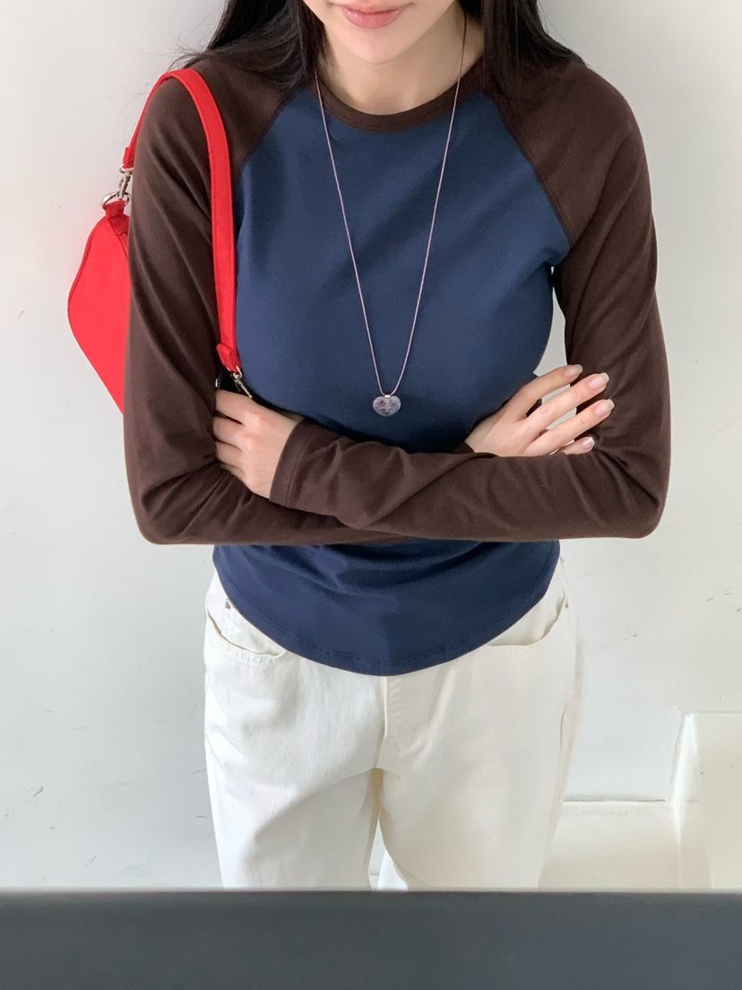 BINUS東大門代購女裝新款時尚休閑職業推薦人氣真品長袖T恤BINUS長袖T恤