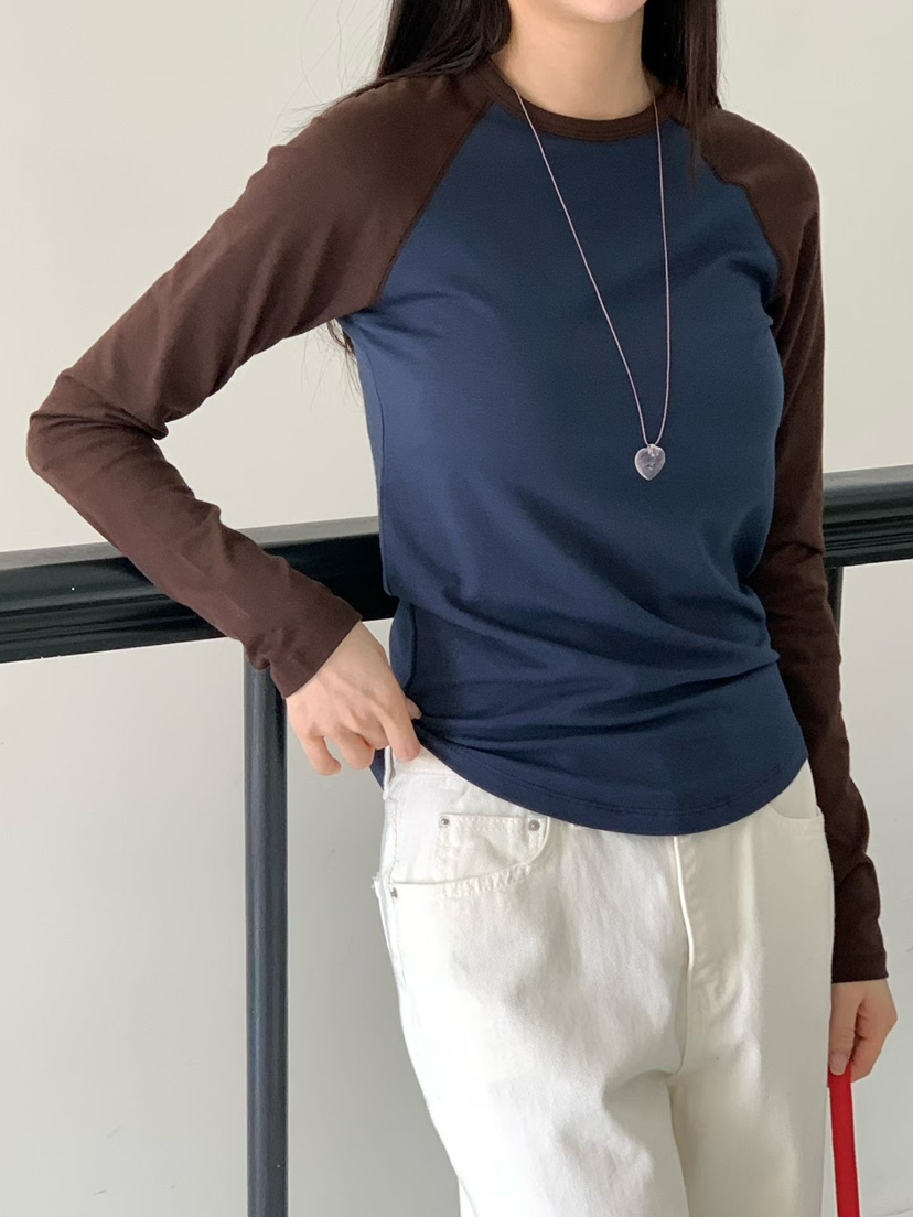 BINUS東大門代購女裝新款時尚休閑職業推薦人氣真品長袖T恤BINUS長袖T恤