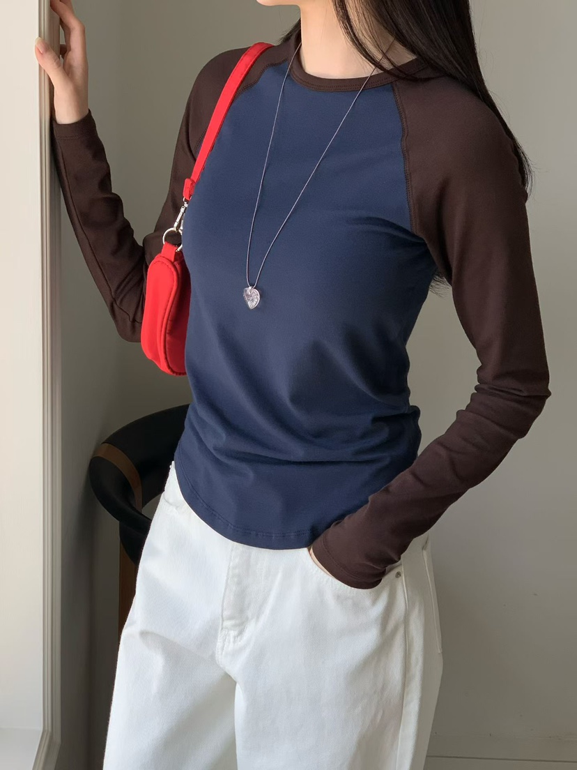 BINUS東大門代購女裝新款時尚休閑職業推薦人氣真品長袖T恤BINUS長袖T恤圖色1