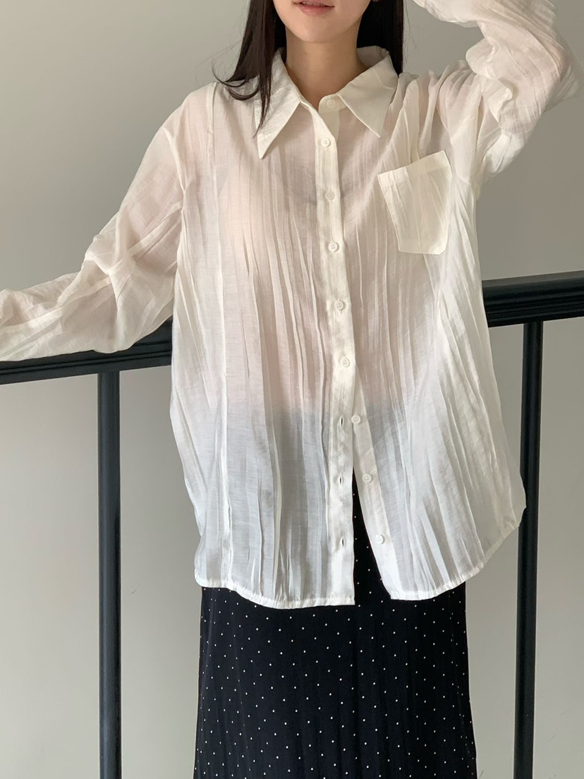 BINUS東大門代購女士新款休閑時尚人氣推薦襯衫蕾絲衫褶皺BINUS襯衫/蕾絲衫