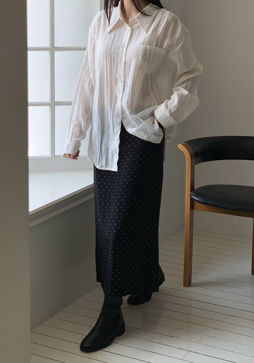 BINUS東大門代購女士新款休閑時尚人氣推薦襯衫蕾絲衫褶皺BINUS襯衫/蕾絲衫