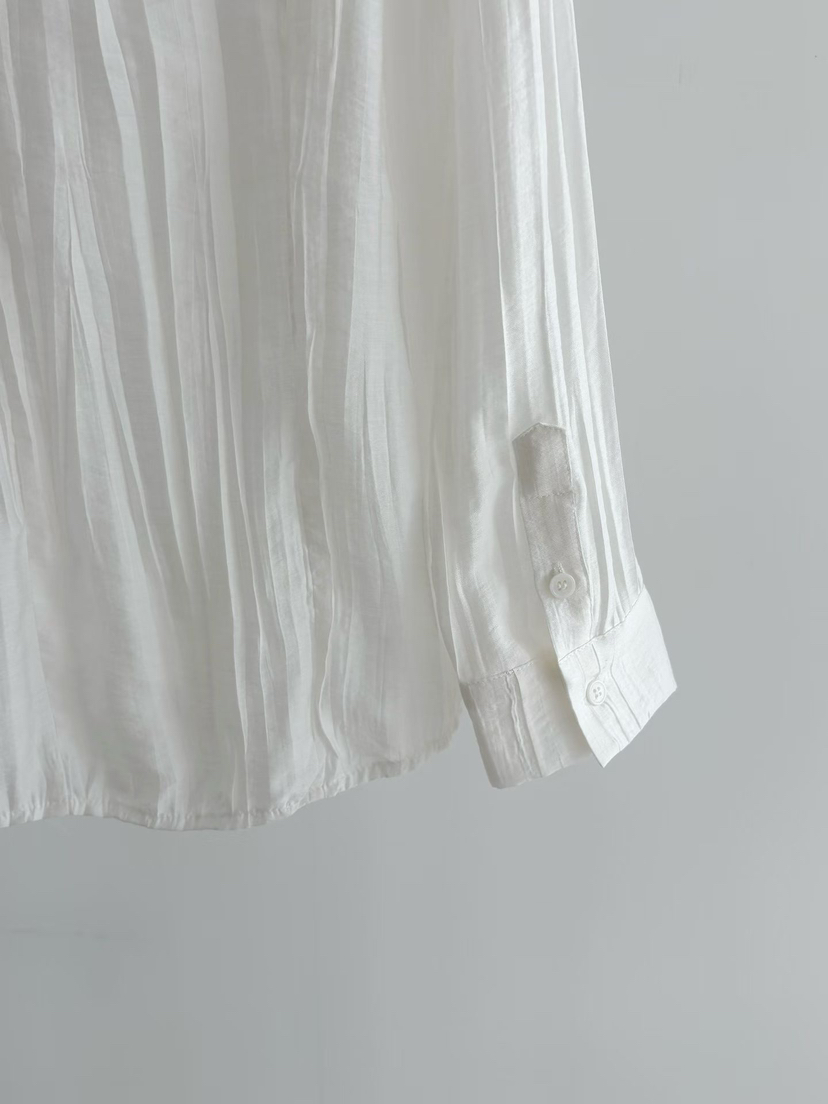 BINUS東大門代購女士新款休閑時尚人氣推薦襯衫蕾絲衫褶皺BINUS襯衫/蕾絲衫