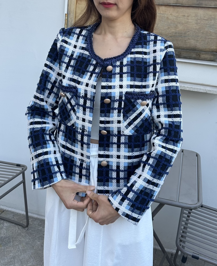 CLASSY-O東大門實拍女士新品職業推薦熱賣休閑夾克花呢格子CLASSY-O夾克