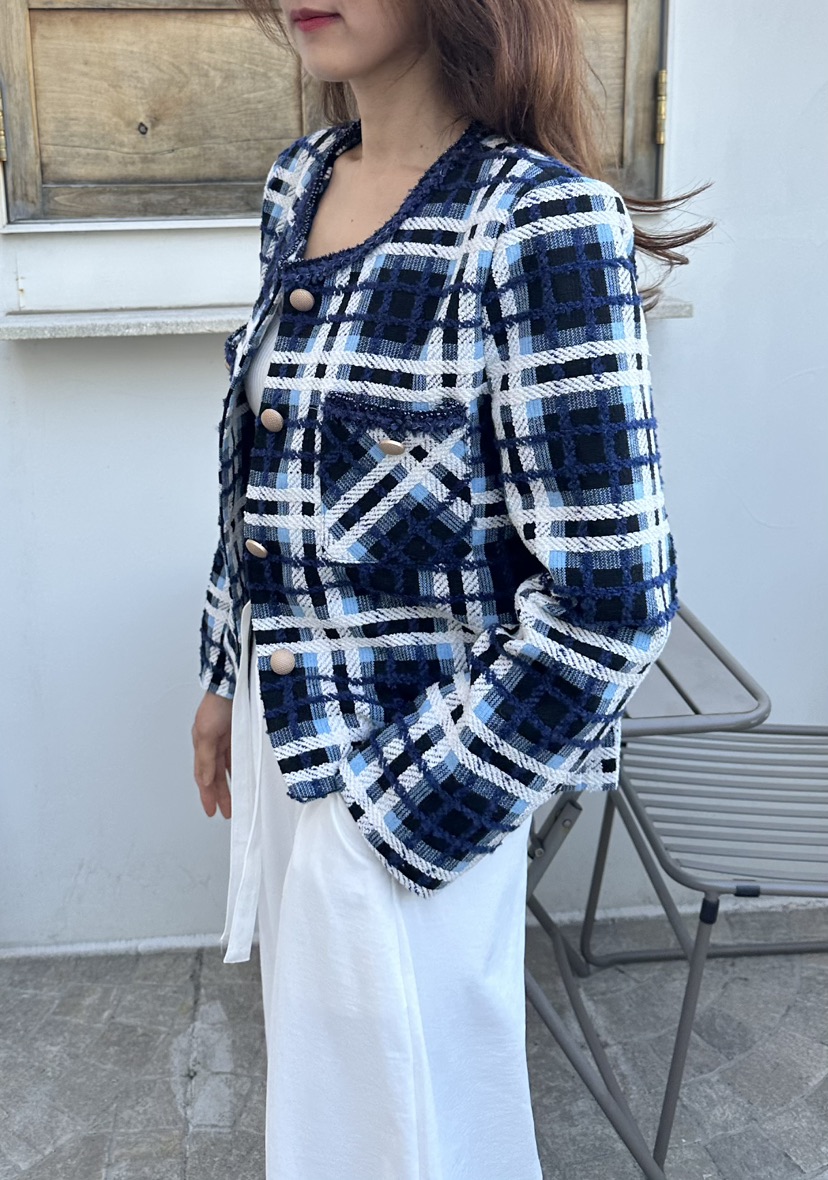 CLASSY-O東大門實拍女士新品職業推薦熱賣休閑夾克花呢格子CLASSY-O夾克