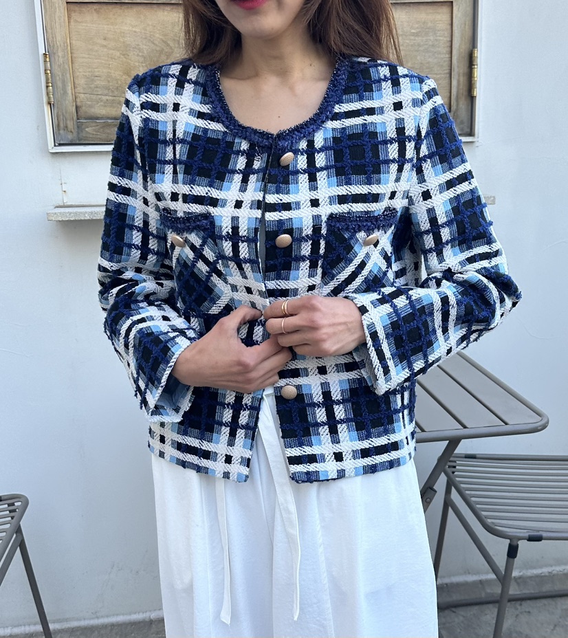 CLASSY-O東大門實拍女士新品職業推薦熱賣休閑夾克花呢格子CLASSY-O夾克