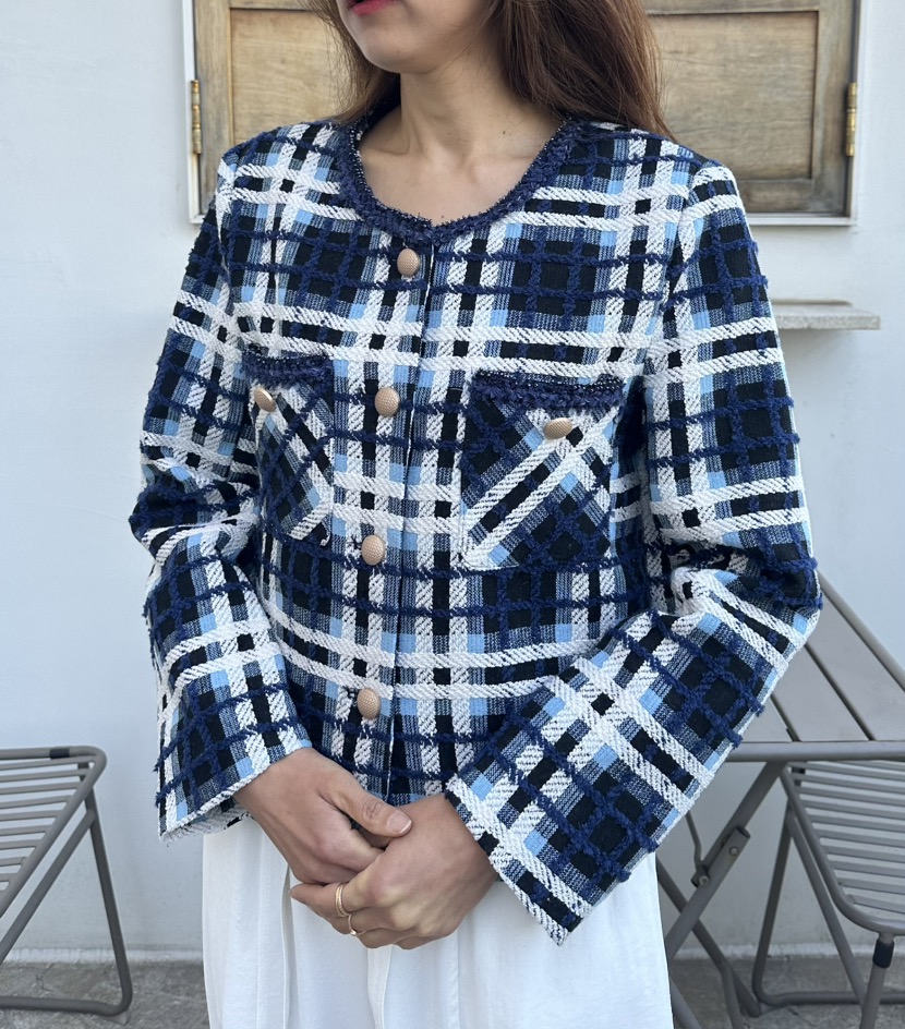 CLASSY-O東大門實拍女士新品職業推薦熱賣休閑夾克花呢格子CLASSY-O夾克