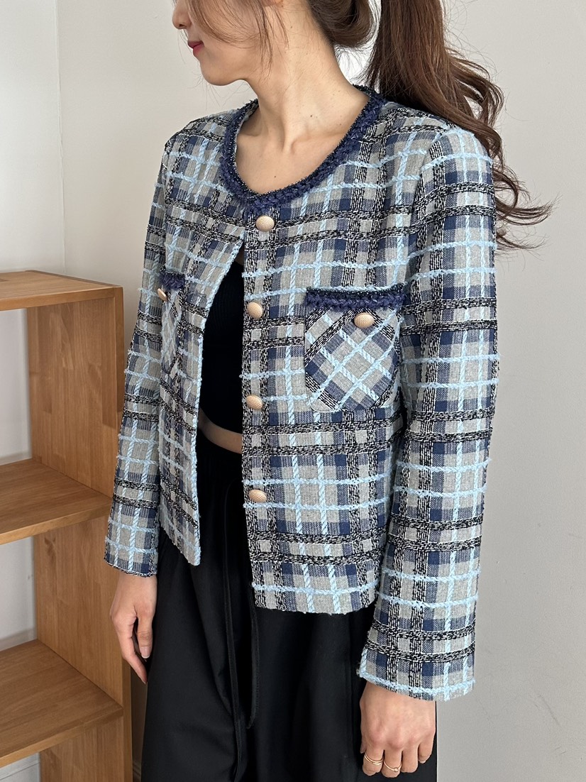 CLASSY-O東大門實拍女士新品職業推薦熱賣休閑夾克花呢格子CLASSY-O夾克