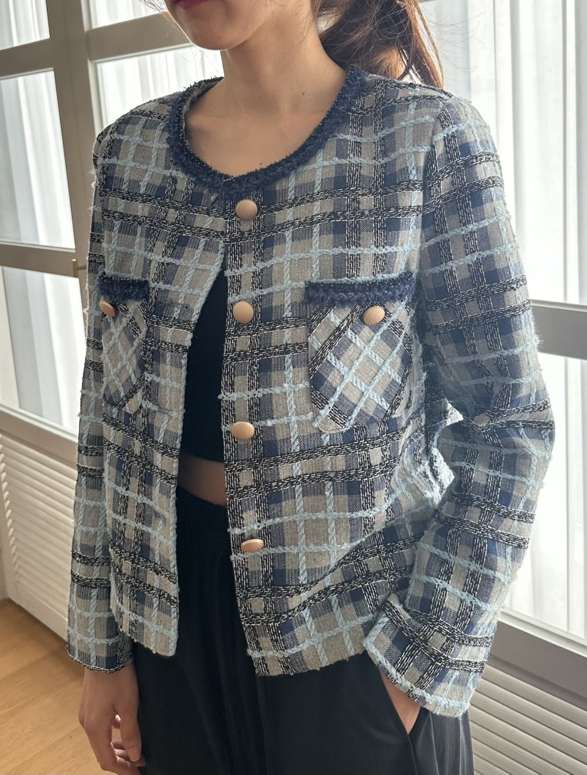 CLASSY-O東大門實拍女士新品職業推薦熱賣休閑夾克花呢格子CLASSY-O夾克圖色2