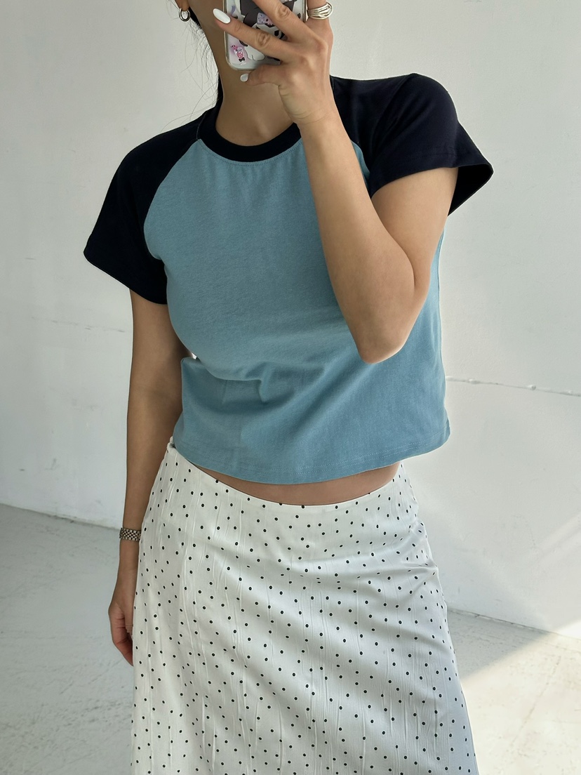 BYRING東大門直郵女士新款休閑26春夏職業時尚T恤插肩袖修身BYRINGT恤