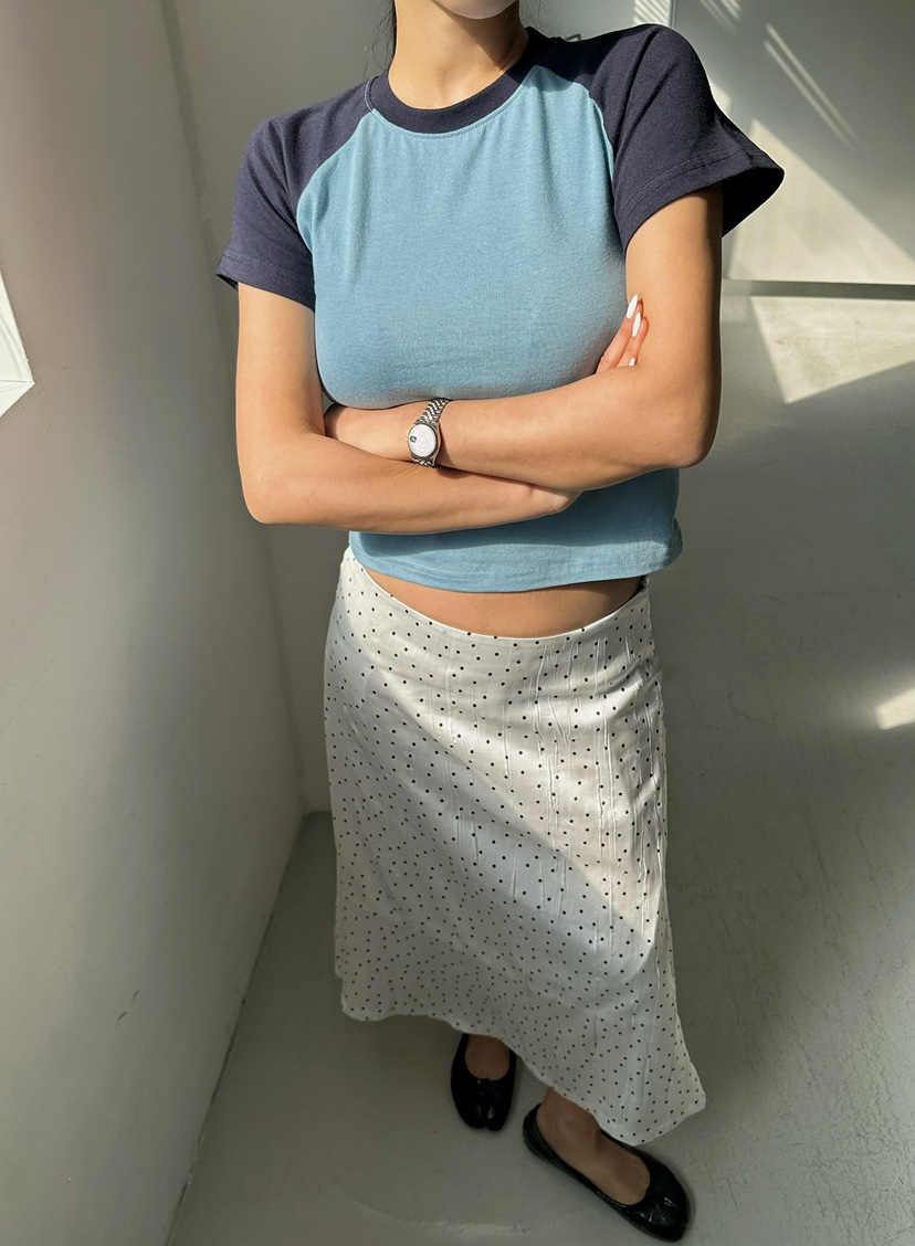 BYRING東大門直郵女士新款休閑26春夏職業時尚T恤插肩袖修身BYRINGT恤