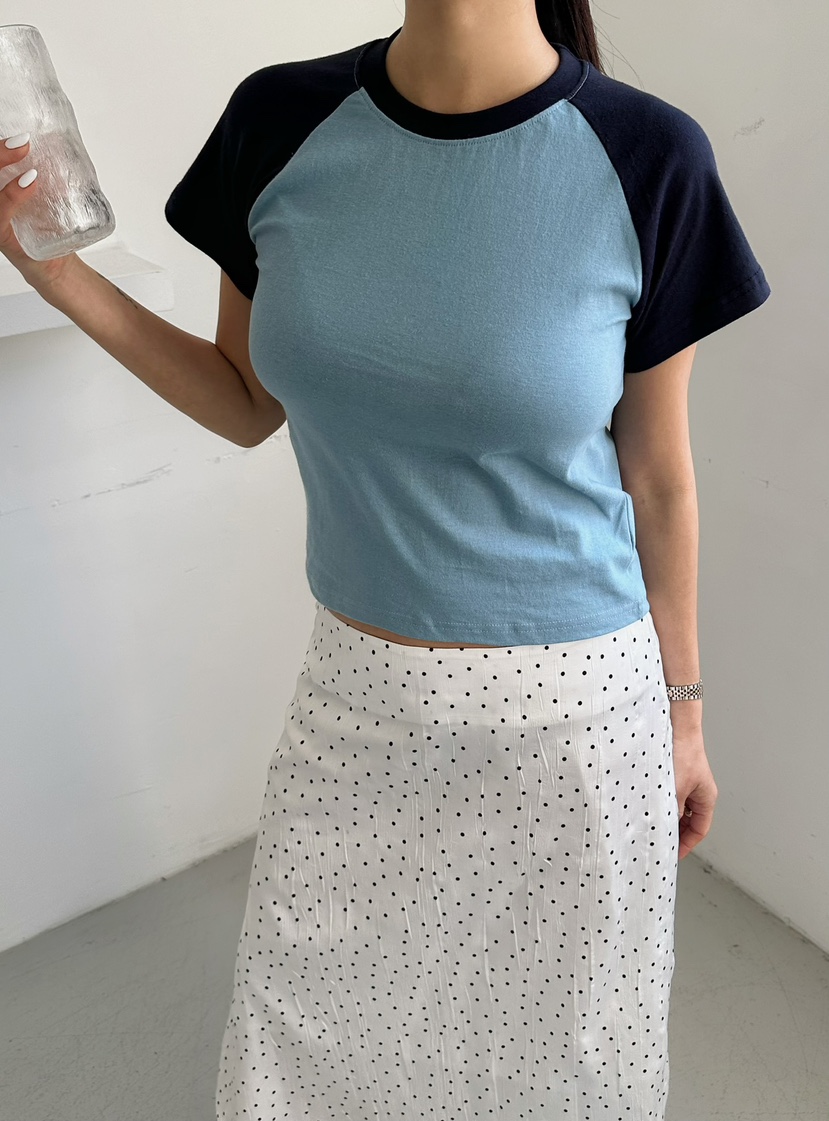 BYRING東大門直郵女士新款休閑26春夏職業時尚T恤插肩袖修身BYRINGT恤