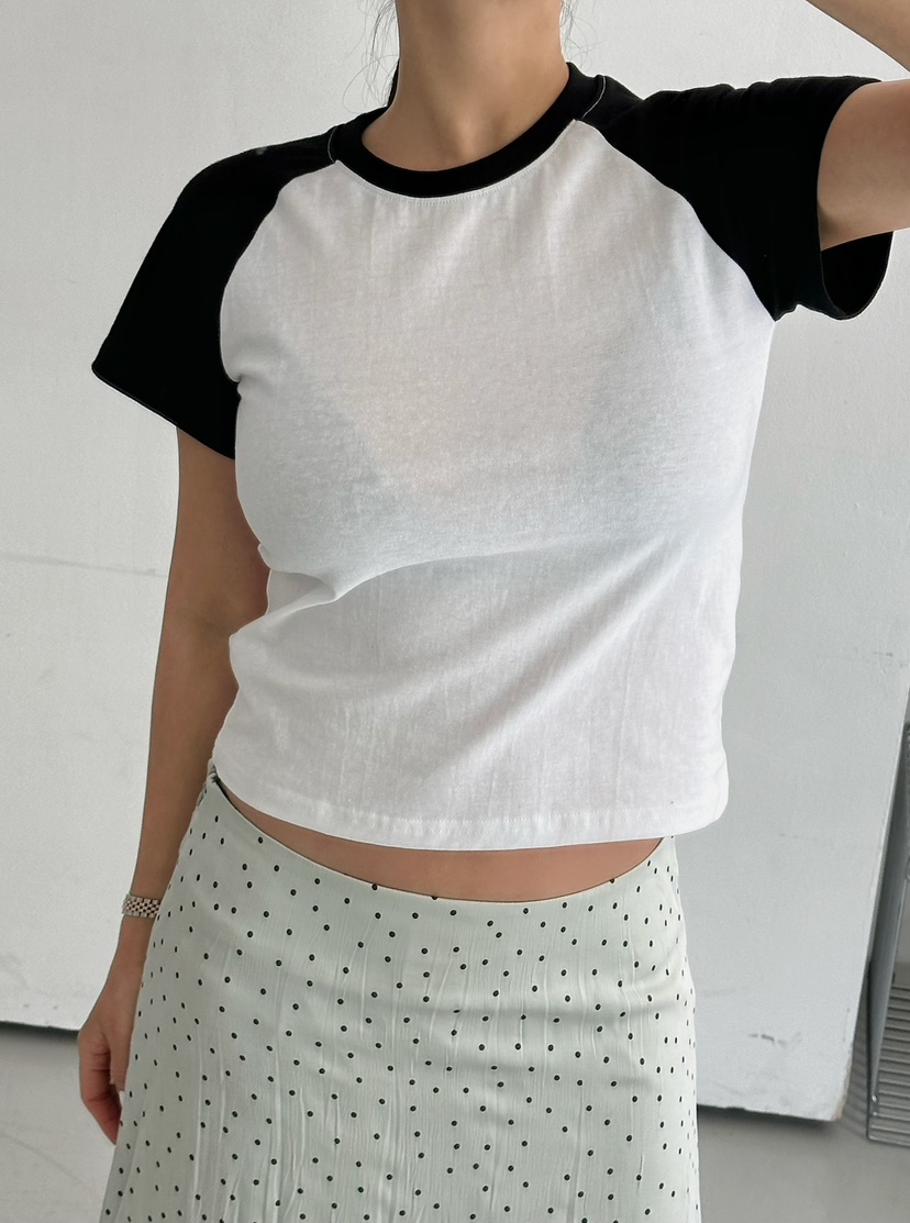 BYRING東大門直郵女士新款休閑26春夏職業時尚T恤插肩袖修身BYRINGT恤