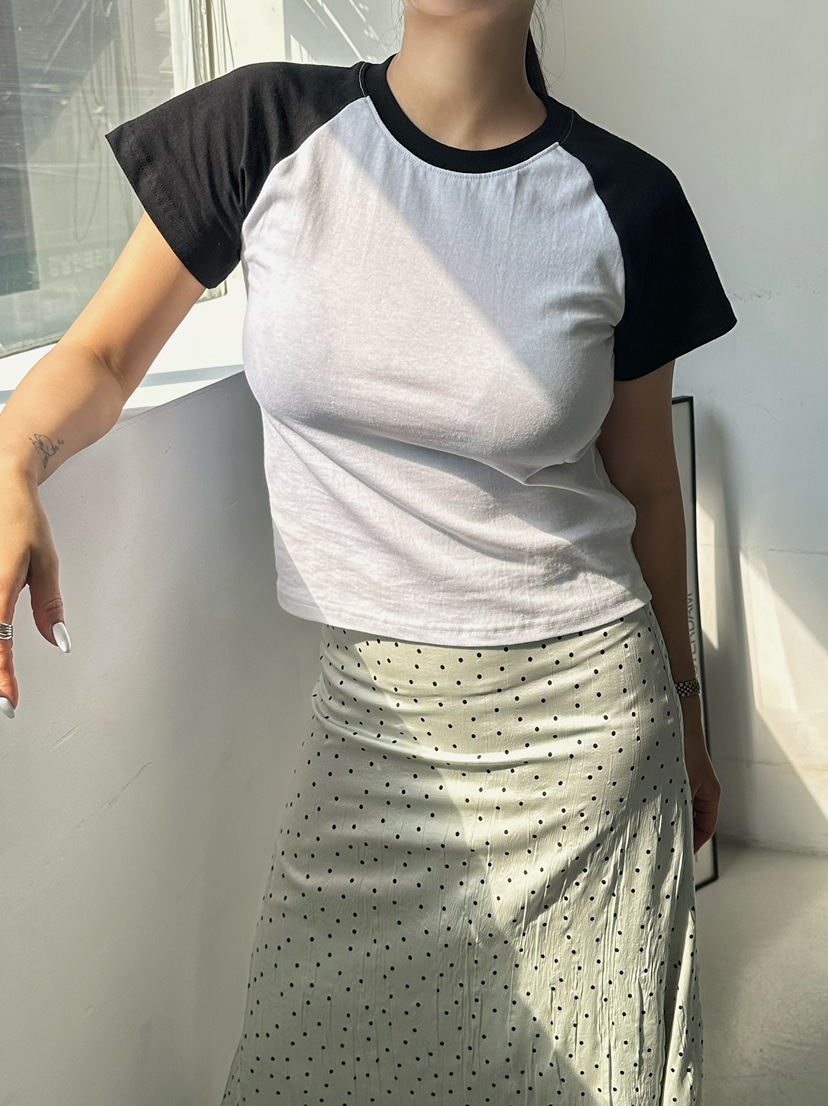 BYRING東大門直郵女士新款休閑26春夏職業時尚T恤插肩袖修身BYRINGT恤