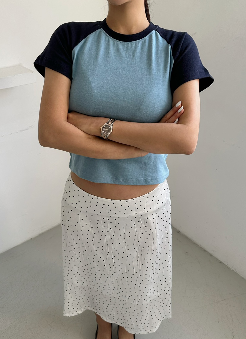 BYRING東大門直郵女士新款休閑26春夏職業時尚T恤插肩袖修身BYRINGT恤圖色2