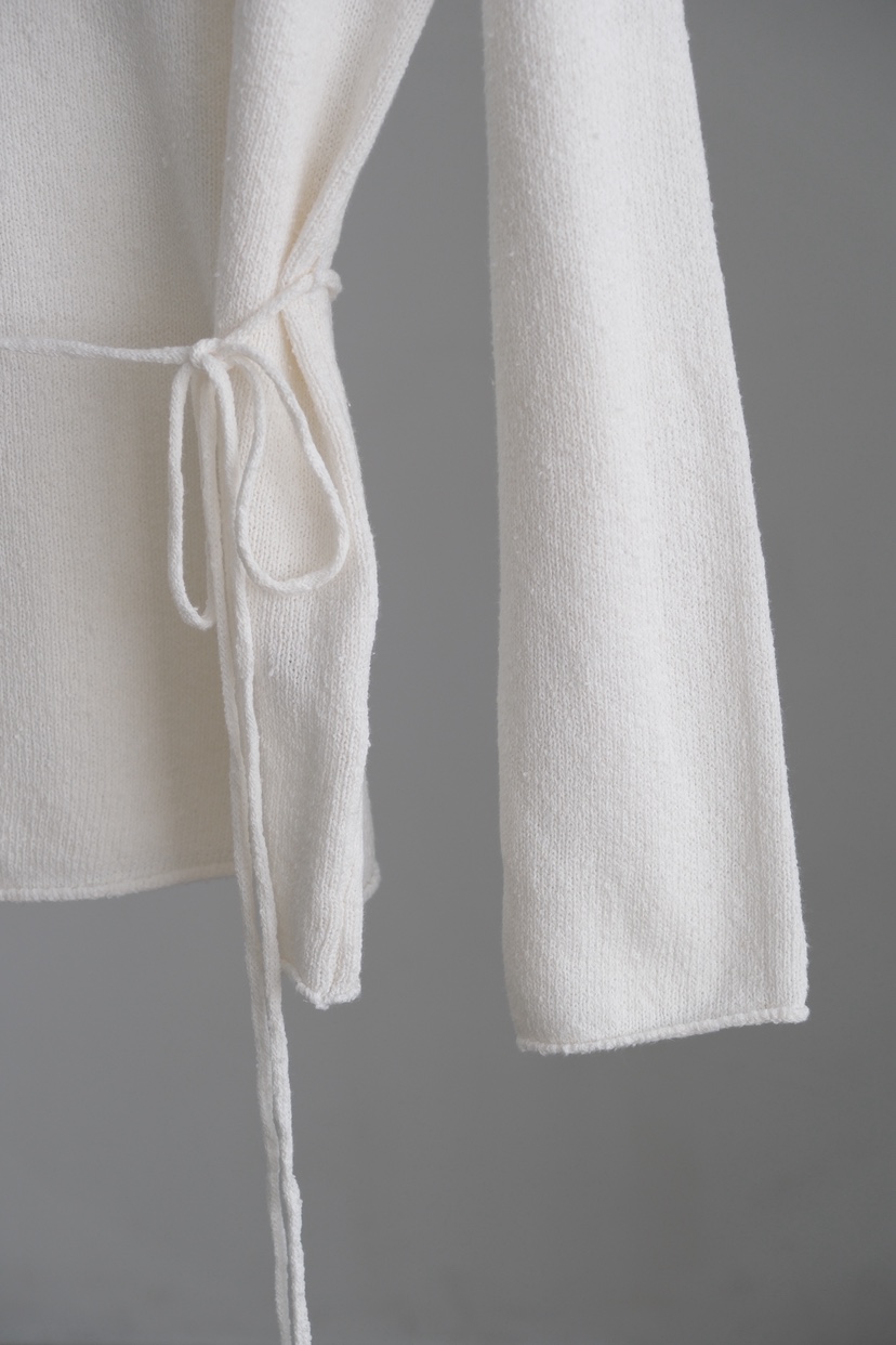 SORBET/FLAT WHITE韓國直郵女裝新款推薦針織衫含腰繩亞麻SORBET/FLAT WHITE針織衫