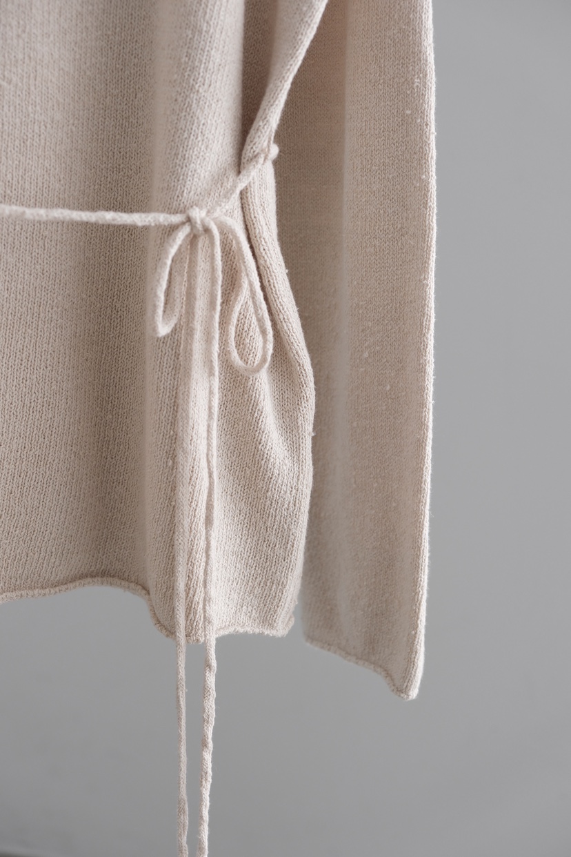 SORBET/FLAT WHITE韓國直郵女裝新款推薦針織衫含腰繩亞麻SORBET/FLAT WHITE針織衫