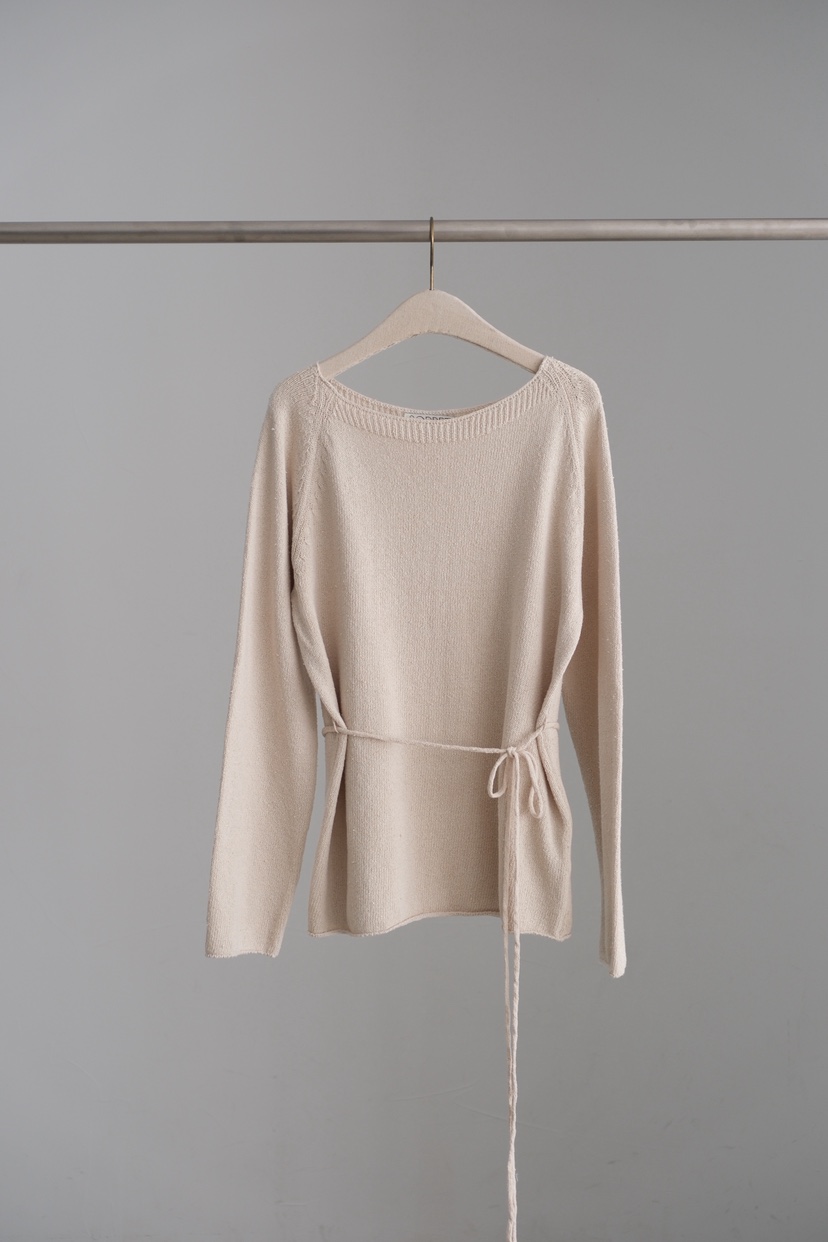 SORBET/FLAT WHITE韓國直郵女裝新款推薦針織衫含腰繩亞麻SORBET/FLAT WHITE針織衫圖色1