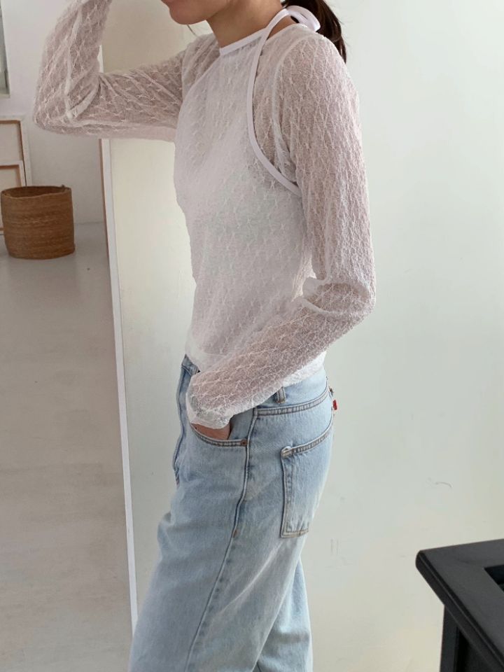 KOMOREBI東大門直郵女裝新品休閑熱賣時尚襯衫蕾絲衫蕾絲KOMOREBI襯衫/蕾絲衫