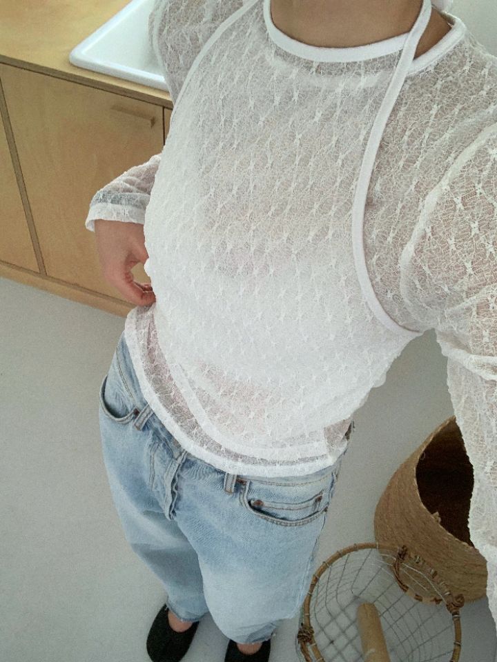 KOMOREBI東大門直郵女裝新品休閑熱賣時尚襯衫蕾絲衫蕾絲KOMOREBI襯衫/蕾絲衫