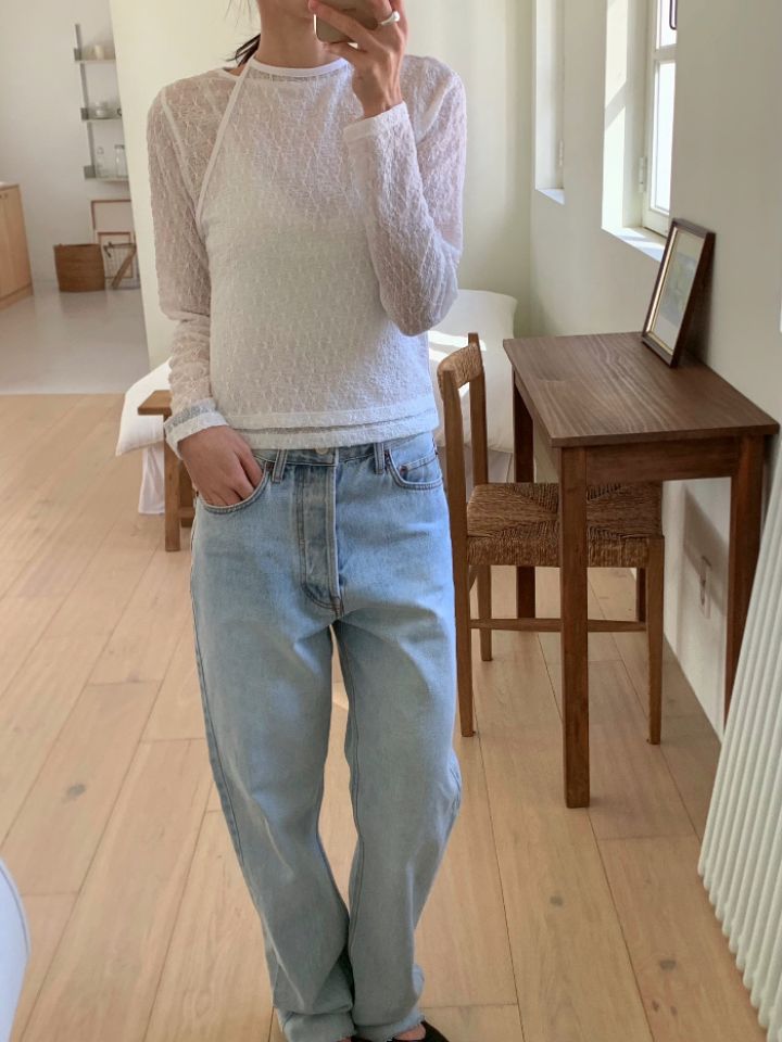 KOMOREBI東大門直郵女裝新品休閑熱賣時尚襯衫蕾絲衫蕾絲KOMOREBI襯衫/蕾絲衫