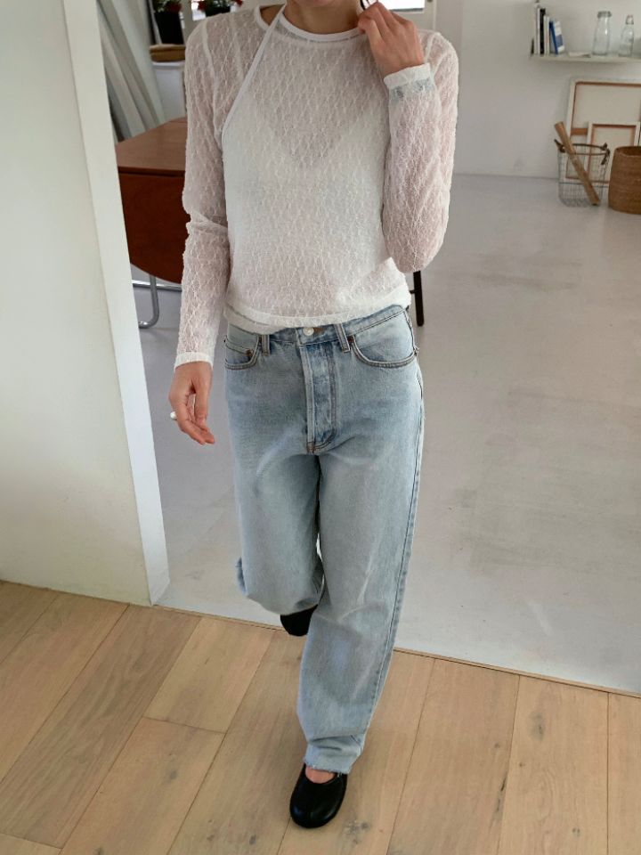 KOMOREBI東大門直郵女裝新品休閑熱賣時尚襯衫蕾絲衫蕾絲KOMOREBI襯衫/蕾絲衫