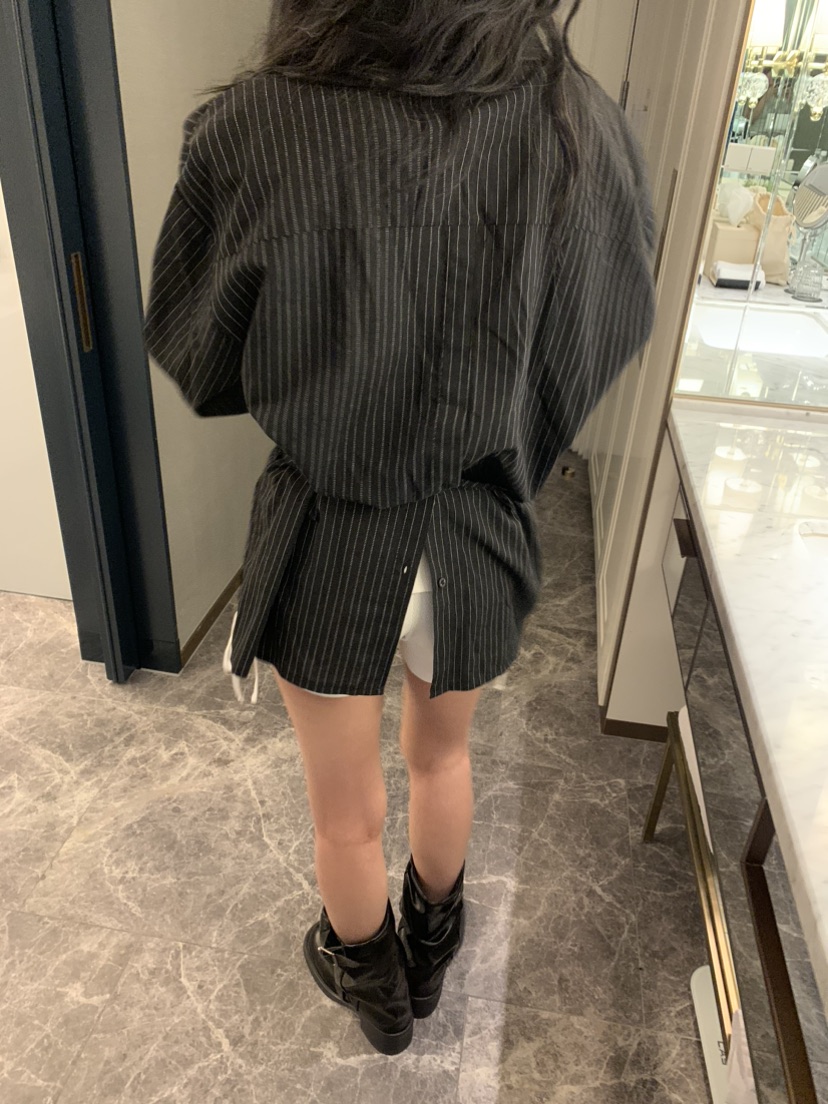 BADCALM韓國直郵女裝新品真品職業熱賣26春夏襯衫蕾絲衫含腰繩BADCALM襯衫/蕾絲衫