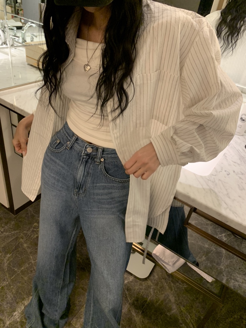 BADCALM韓國直郵女裝新品真品職業熱賣26春夏襯衫蕾絲衫含腰繩BADCALM襯衫/蕾絲衫