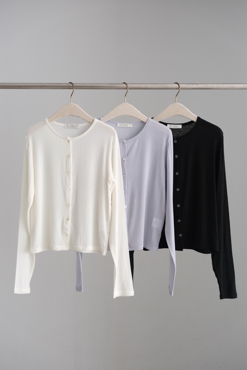 SORBET/FLAT WHITE韓國代購女裝新款職業時尚長袖T恤開衫SORBET/FLAT WHITE長袖T恤