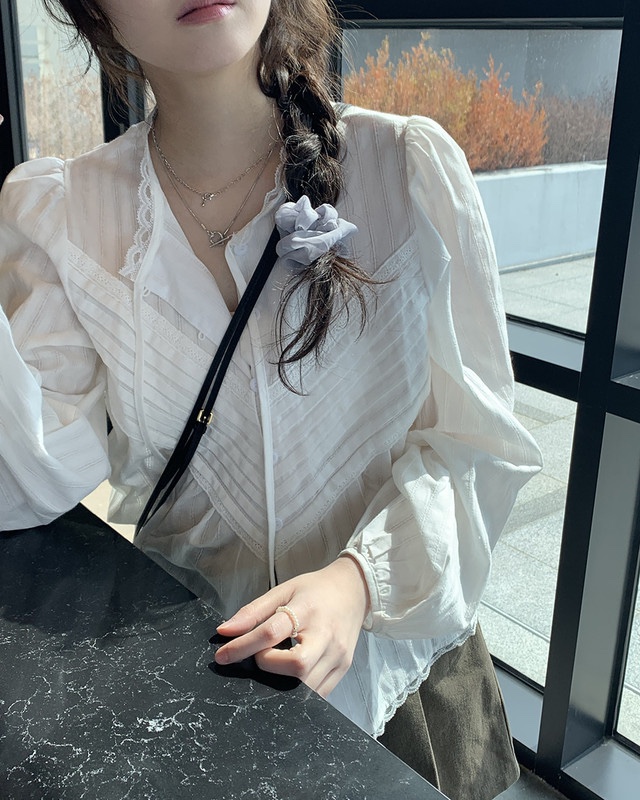 FRILL-T/DADA東大門代購女士新款真品時尚休閑襯衫蕾絲衫FRILL-T/DADA襯衫/蕾絲衫