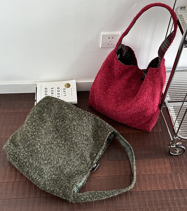 POSH BLUE東大門實拍女裝新款時尚單肩斜跨包格子棉質雙面POSH BLUE單肩/斜跨包