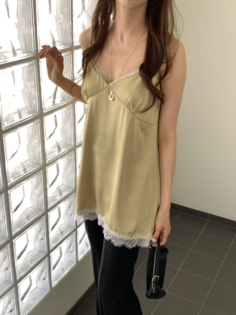 FRILL-T/DADA韓國直郵女士新品熱賣休閑連衣裙蕾絲緞面FRILL-T/DADA連衣裙