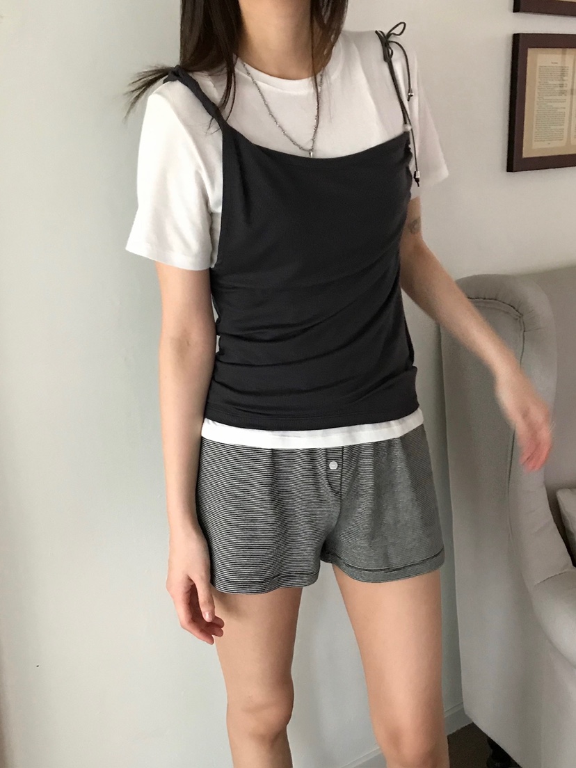 ESCHER韓國代購女士新款熱賣人氣吊帶背心不含內搭不對稱ESCHER吊帶/背心