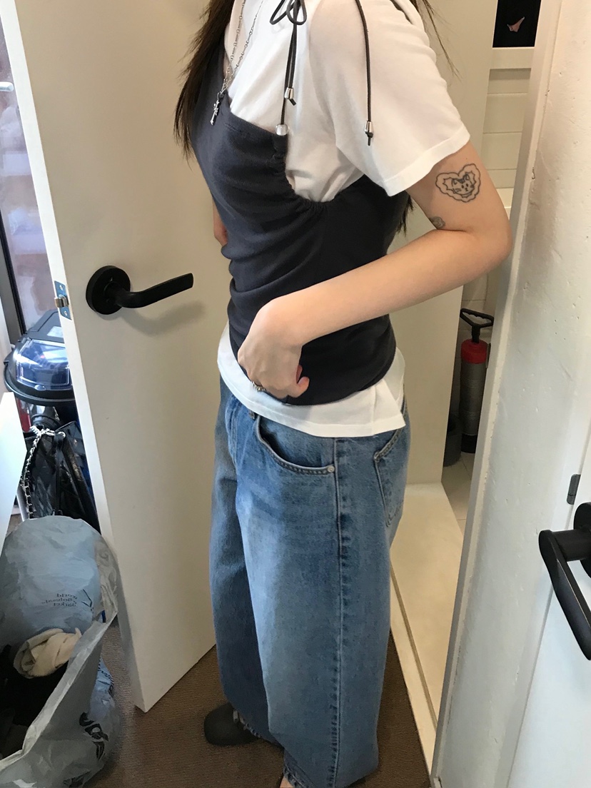 ESCHER韓國代購女士新款熱賣人氣吊帶背心不含內搭不對稱ESCHER吊帶/背心