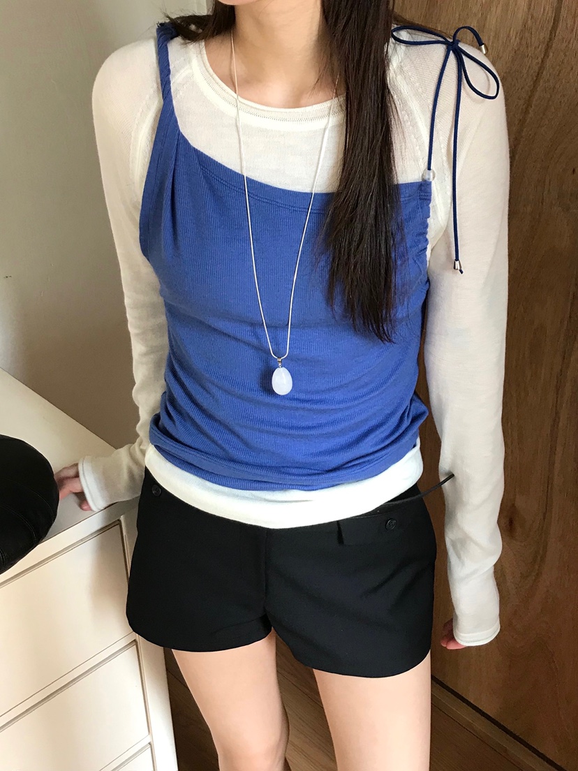 ESCHER韓國代購女士新款熱賣人氣吊帶背心不含內搭不對稱ESCHER吊帶/背心