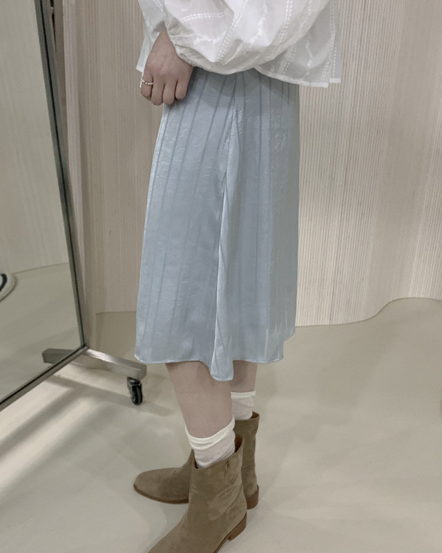 FRILL-T/DADA韓國直郵女士新品熱賣時尚半身裙中短裙緞面FRILL-T/DADA半身裙/中短裙