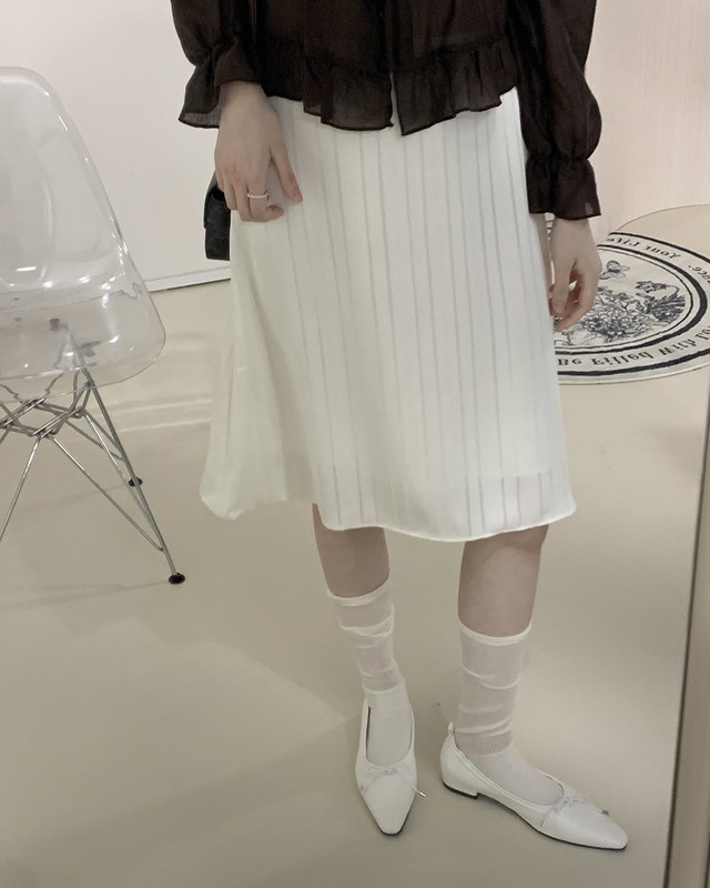 FRILL-T/DADA韓國直郵女士新品熱賣時尚半身裙中短裙緞面FRILL-T/DADA半身裙/中短裙