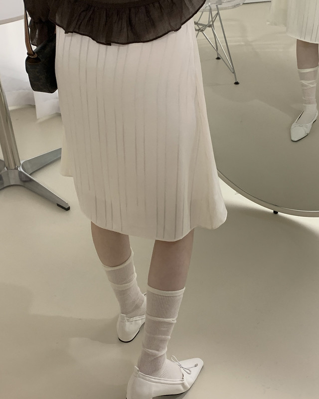 FRILL-T/DADA韓國直郵女士新品熱賣時尚半身裙中短裙緞面FRILL-T/DADA半身裙/中短裙