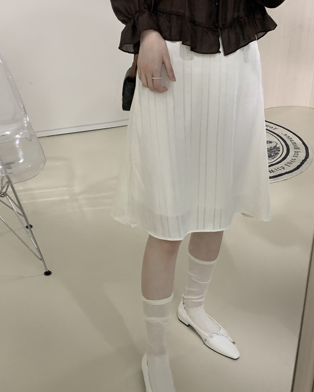 FRILL-T/DADA韓國直郵女士新品熱賣時尚半身裙中短裙緞面FRILL-T/DADA半身裙/中短裙