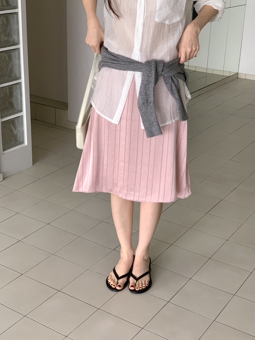 FRILL-T/DADA韓國直郵女士新品熱賣時尚半身裙中短裙緞面FRILL-T/DADA半身裙/中短裙