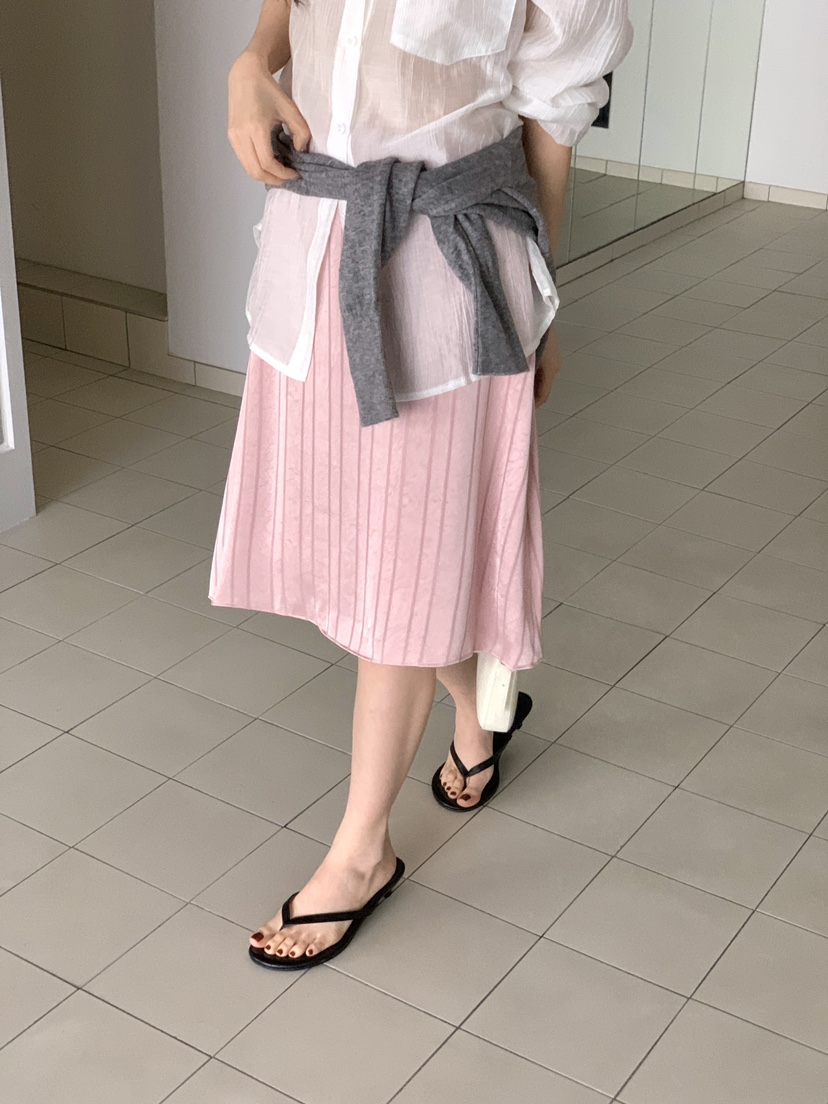 FRILL-T/DADA韓國直郵女士新品熱賣時尚半身裙中短裙緞面FRILL-T/DADA半身裙/中短裙圖色2