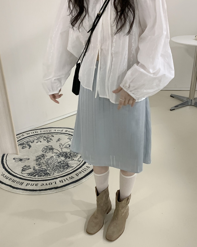 FRILL-T/DADA韓國直郵女士新品熱賣時尚半身裙中短裙緞面FRILL-T/DADA半身裙/中短裙圖色3