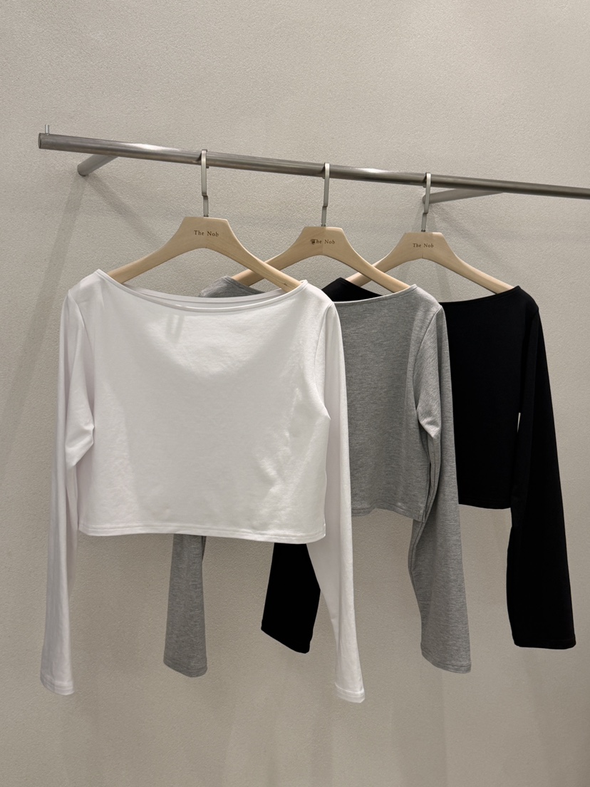NOB韓國代購女裝新品推薦職業休閑熱賣真品人氣26春夏長袖T恤NOB長袖T恤