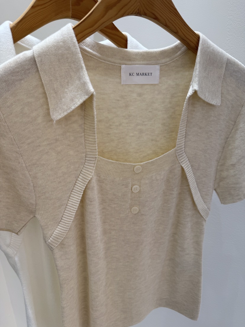 KC MARKET東大門代購女士新款休閑人氣職業推薦針織衫紐扣KC MARKET針織衫