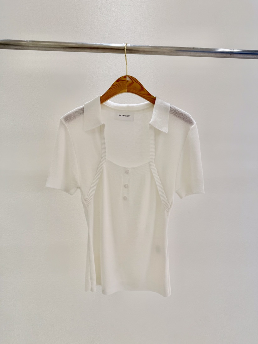KC MARKET東大門代購女士新款休閑人氣職業推薦針織衫紐扣KC MARKET針織衫圖色1