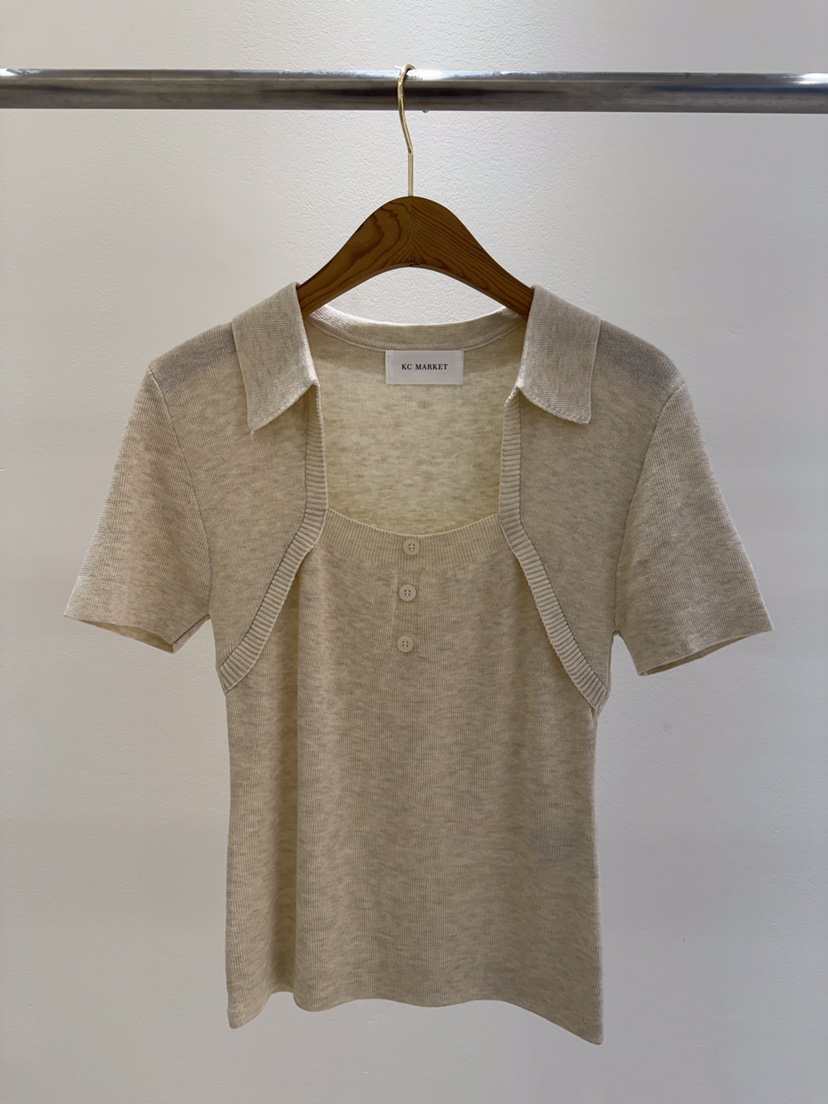 KC MARKET東大門代購女士新款休閑人氣職業推薦針織衫紐扣KC MARKET針織衫圖色2